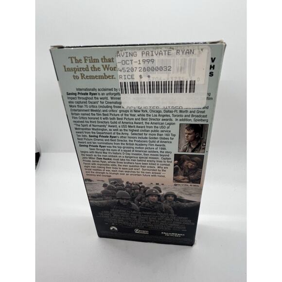 Saving Private Ryan (VHS, 1999, Paramount) Tom Hanks/Matt Damon/Tom Sizemore! - Picture 3 of 6